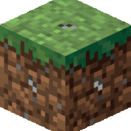 A grass block being broken